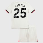 Günstige Fußballtrikots Chelsea Caicedo 25 Kinder Auswärtstrikot 2025-26 Kurzarm